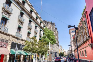 Mexico City, Mexico - January 2022 : Condesa neighborhood in sunny weather, HDR 