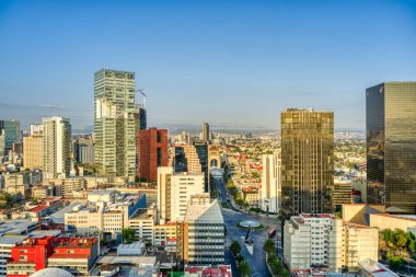 Mexico City - January 2022 : Cityscape in wintertime, HDR Image