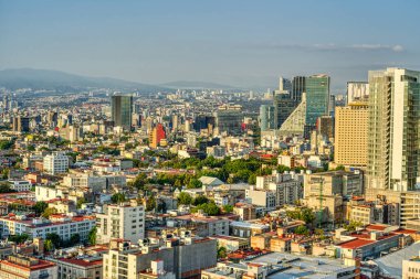 Mexico City - January 2022 : Cityscape in wintertime, HDR Image