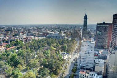 Mexico City - January 2022 : Cityscape in wintertime, HDR Image