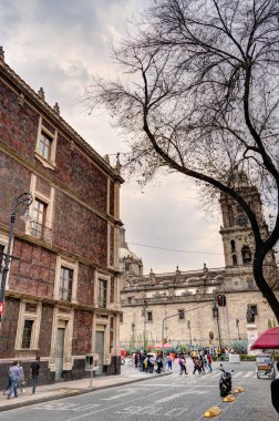 Mexico City, February 2022 : Historical center in cloudy weather.