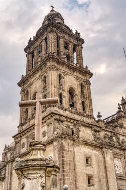 Mexico City, February 2022 : Historical center in cloudy weather.