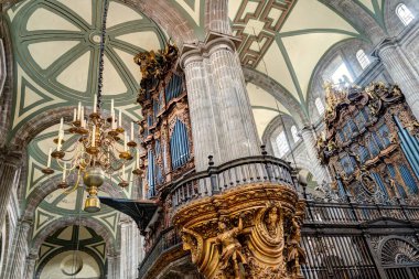 Mexico City, Mexico - January 2022 : Main Cathedral Interior, HDR 