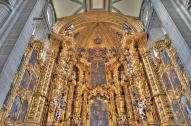 Mexico City, Mexico - January 2022 : Main Cathedral Interior, HDR 