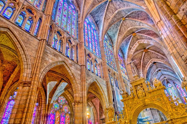 Leon Spain Juy 2020 Cathedral Interior Hdr Image — Stock Photo, Image