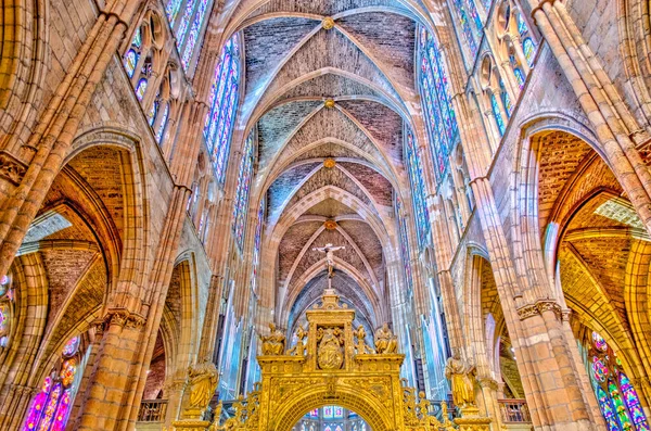 Leon Spain Juy 2020 Cathedral Interior Hdr Image — ストック写真