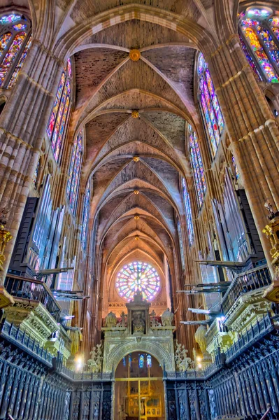 Leon Spain Juy 2020 Cathedral Interior Hdr Image — Foto de Stock