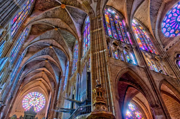 Leon Spain Juy 2020 Cathedral Interior Hdr Image — Zdjęcie stockowe