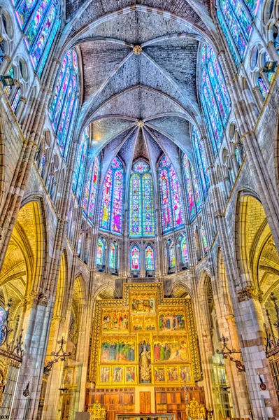 Leon Spain Juy 2020 Cathedral Interior Hdr Image — 스톡 사진