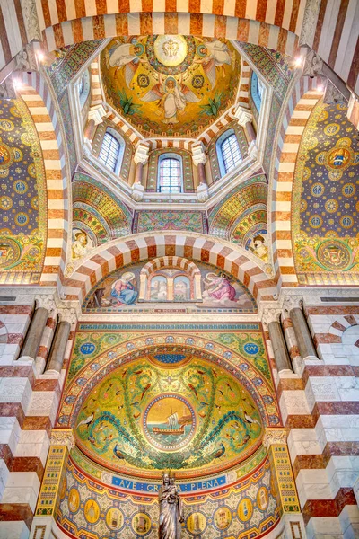 Marseilles France March 2022 Notre Dame Garde Basilica Interior Hdr — Stockfoto