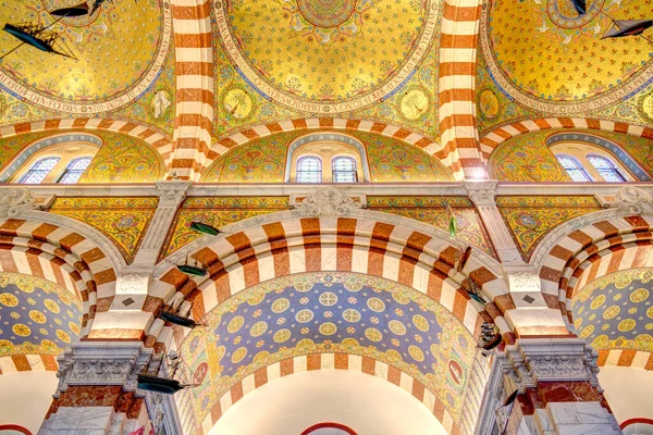 Marseilles France March 2022 Notre Dame Garde Basilica Interior Hdr — Stockfoto