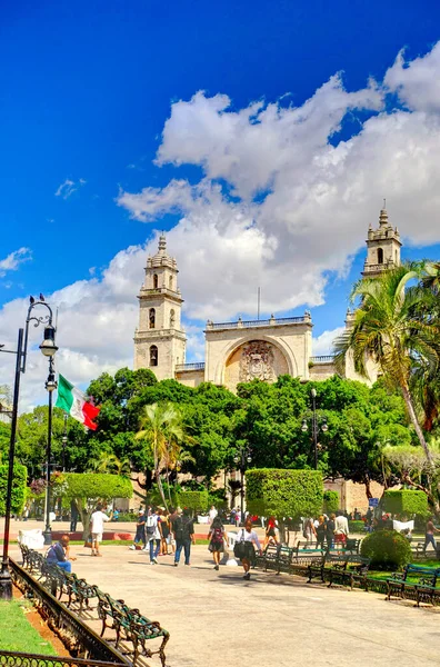 Merida, Mexico - January 2017 : Historical center in sunny weather