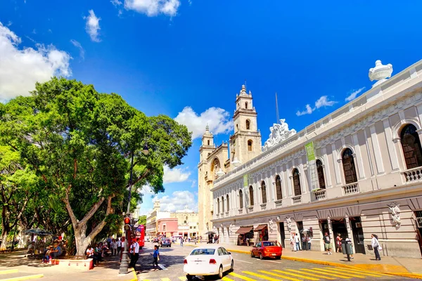Merida, Mexico - January 2017 : Historical center in sunny weather