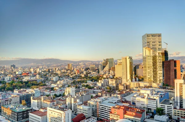 Mexico City January 2022 Cityscape Wintertime Hdr Image — Stok fotoğraf