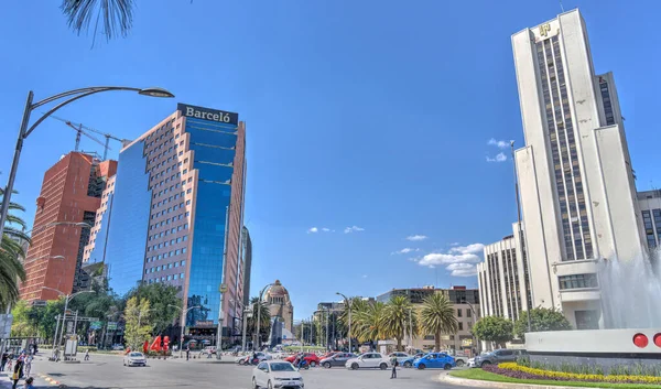 Mexico City, Mexico - January 2022 : Neighborhood around Reforma Avenue in sunny weather, HDR Image
