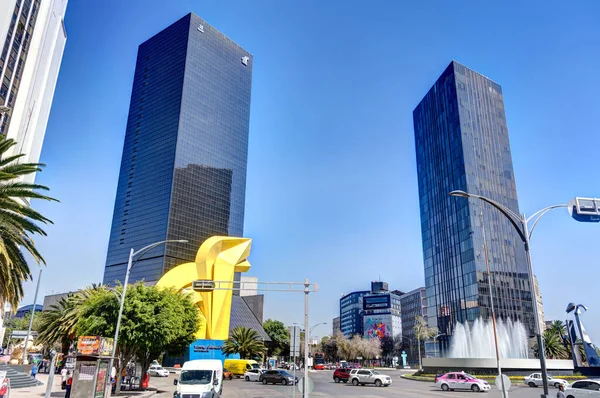 Mexico City Mexico January 2022 Neighborhood Reforma Avenue Sunny Weather — Zdjęcie stockowe