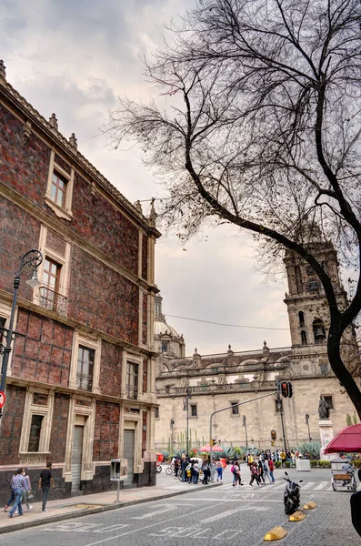 Mexico City February 2022 Historical Center Cloudy Weather — Fotografia de Stock