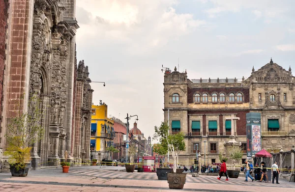 Mexico City February 2022 Historical Center Cloudy Weather — 图库照片