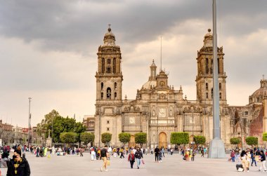 Mexico City, Mexico - January 2022 : Historical center in wintertime.