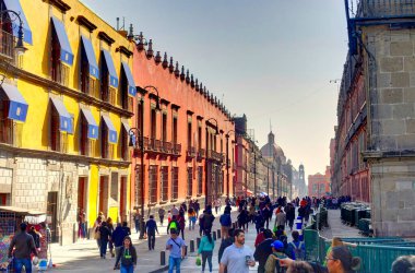 Mexico City, Mexico - January 2022 : Historical center in wintertime.