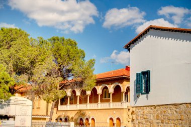 Nicosia, Cyprus - October 2019 : Historical center of South Nicosia in sunny weather