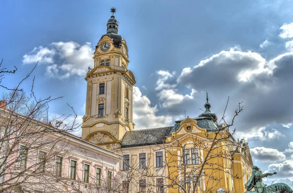 Pecs Hungary March 2017 Historical Center Cloudy Weather Hdr — Stock Photo, Image