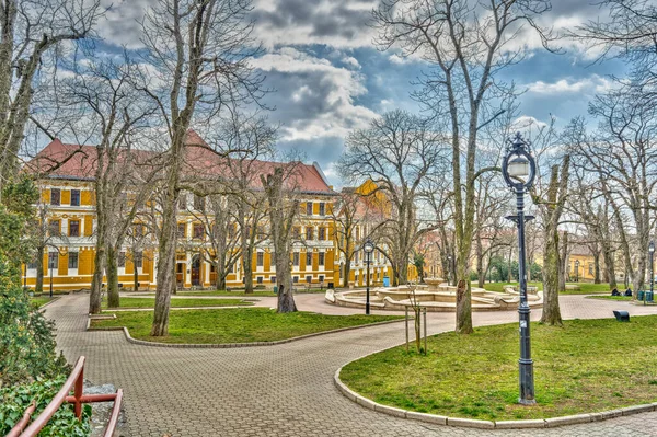 Pecs Hungary March 2017 Historical Center Cloudy Weather Hdr — 스톡 사진