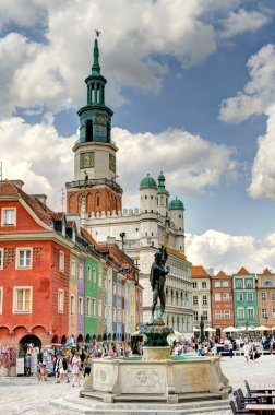 Poznan, Poland - August 2021 : Historical center in sunny weather