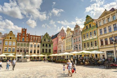 Poznan, Poland - August 2021 : Historical center in sunny weather