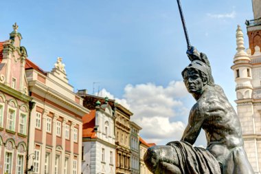 Poznan, Poland - August 2021 : Historical center in sunny weather