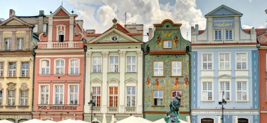 Poznan, Poland - August 2021 : Historical center in sunny weather