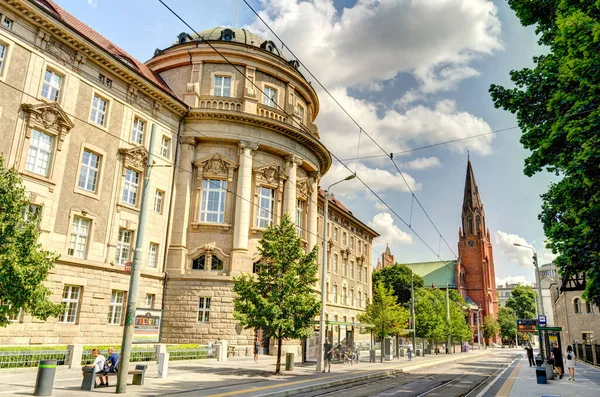 Poznan, Poland - August 2021 : Historical center in sunny weather