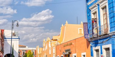 Puebla, Mexico - January 2022 : Historical center in sunny weather
