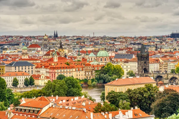 Прага Чешская Республика Сентябрь 2021 Исторический Центр Берега Рек Вид — стоковое фото