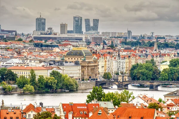 Prague Czech Republic September 2021 Historical Center Riverbanks View Hdr — Stockfoto
