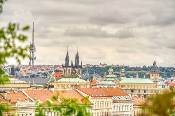 Прага Чешская Республика Сентябрь 2021 Исторический Центр Берега Рек Вид — стоковое фото