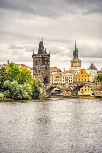 Prague Czech Republic September 2021 Historical Center Riverbanks View Hdr — ストック写真
