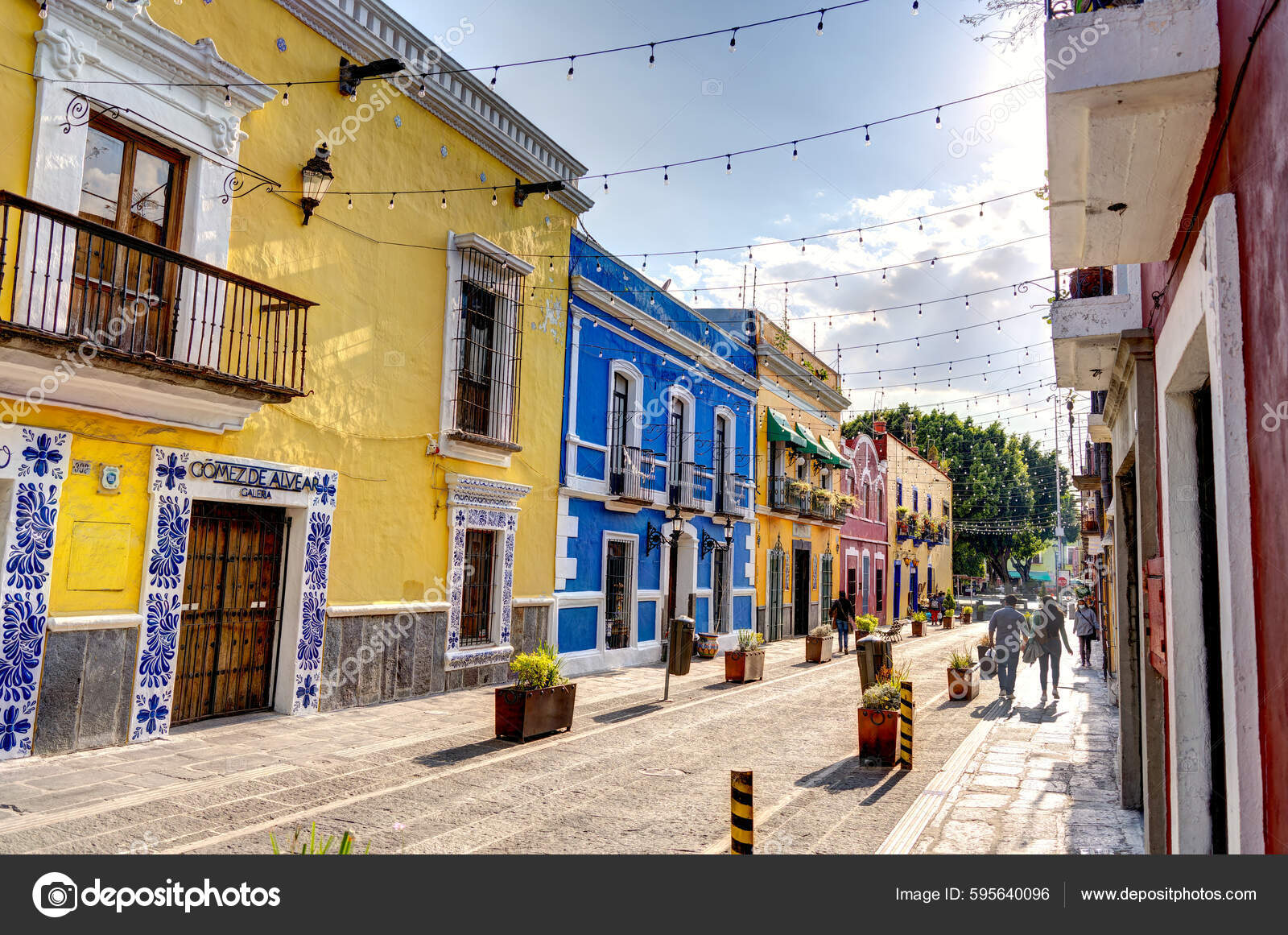 Puebla Mexico January 2022 Historical Center Sunny Weather Stock