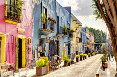 Puebla, Mexico - January 2022 : Historical center in sunny weather