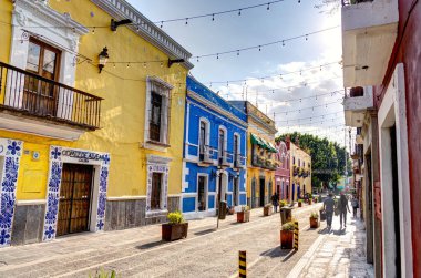 Puebla, Mexico - January 2022 : Historical center in sunny weather