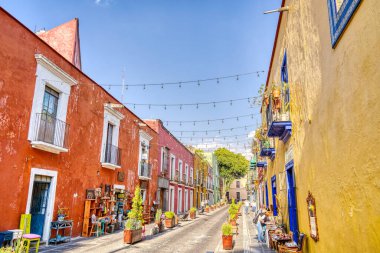 Puebla, Mexico - January 2022 : Historical center in sunny weather