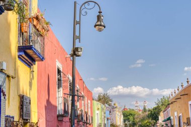 Puebla, Mexico - January 2022 : Historical center in sunny weather