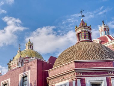 Puebla, Mexico - January 2022 : Historical center in sunny weather