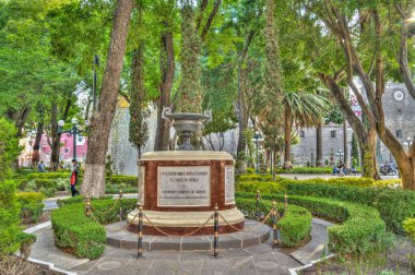 Puebla, Mexico - January 2022 : Historical center in sunny weather