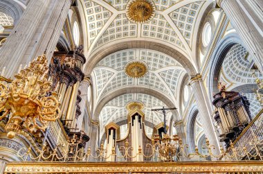 Puebla, Mexico - January 2022 : Historical center in sunny weather