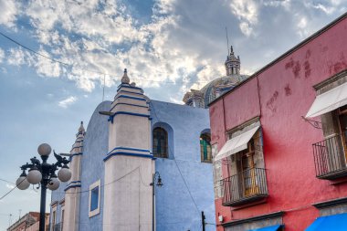 Puebla, Mexico - January 2022 : Historical center in sunny weather