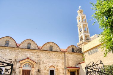 Rhodes, Greece - September 2021 : Old town in sunny weather