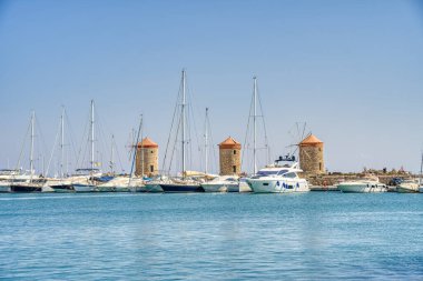 Rhodes, Greece - September 2021 : Old town in sunny weather