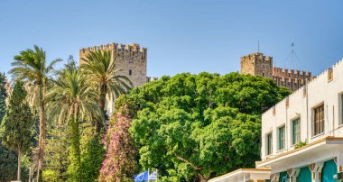Rhodes, Greece - September 2021 : Old town in sunny weather