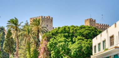 Rhodes, Greece - September 2021 : Old town in sunny weather